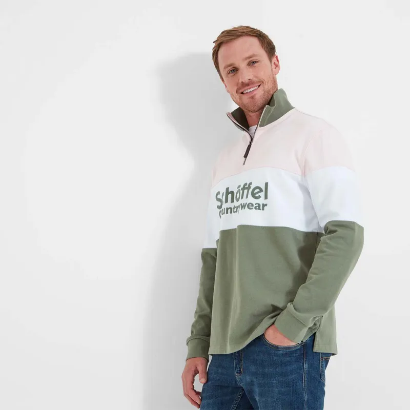 Schoffel Unisex Exeter Heritage 1/4 Zip Blush-2